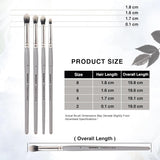 Isomars Professional Blending Brush Set of 4, Soft Bristles, Silver Metal Ferrule, Smooth Grey Handle | Suitable for Watercolor, Gouache, Acrylic, Ink & Oil Painting (Sizes: 2, 4, 6, and 8) - Isomars