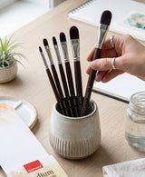 Isomars Professional Filbert Paint Brush Set of 6 for Acrylic, Watercolor & Oil Painting - Isomars