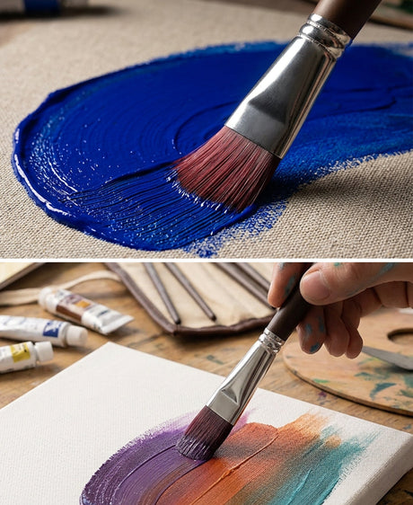 Isomars Professional Filbert Paint Brush Set of 6 for Acrylic, Watercolor & Oil Painting - Isomars