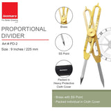 Isomars Proportional Divider Brass 9 Inch with SS Point - Isomars