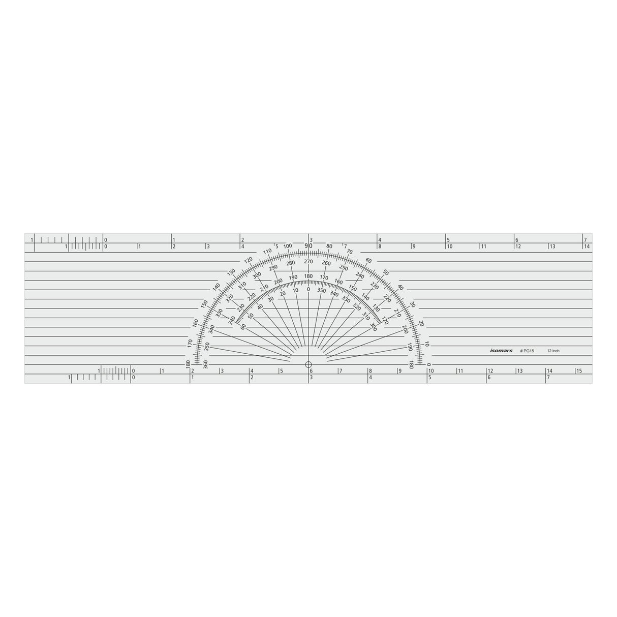 Isomars Protractor Ruler - 15 x 4 inch - Isomars