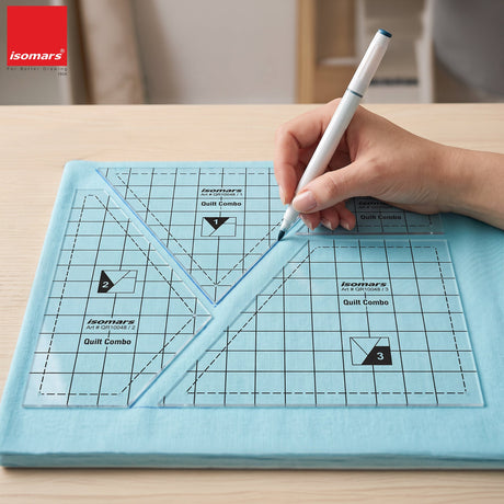 Isomars Quilt Ruler Set of 4 Acrylic Quilting Patchwork Templates - Isomars