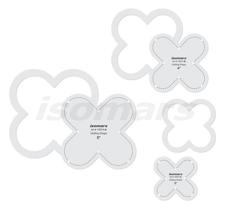Isomars Quilting Patchwork Shape Scale Template Set of 3 – Acrylic Quilting Ruler Set 3”, 4” & 5” | Patchwork Measuring Stencil for Sewing, Applique & Craft Projects - Isomars