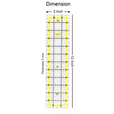 Isomars Quilting Ruler 3 x 12 Inch | Clear Acrylic Sewing Scale - Isomars