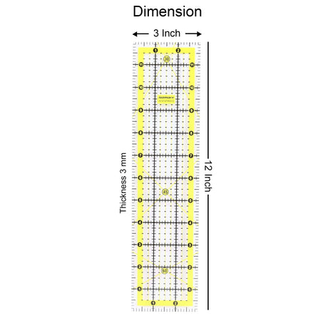 Isomars Quilting Ruler 3 x 12 Inch | Clear Acrylic Sewing Scale - Isomars