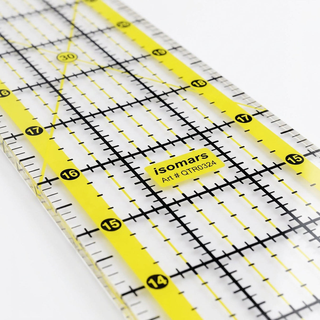 Isomars Quilting Ruler 3 x 24 Inch Clear Acrylic Patchwork Ruler - Isomars