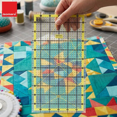 Isomars Quilting Ruler 6 x 12 Inch | Garment Patchwork Ruler - Isomars