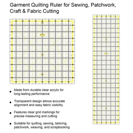 Isomars Quilting Ruler Set of 2 | 10 x 10 & 6 x 24 Inch Acrylic - Isomars