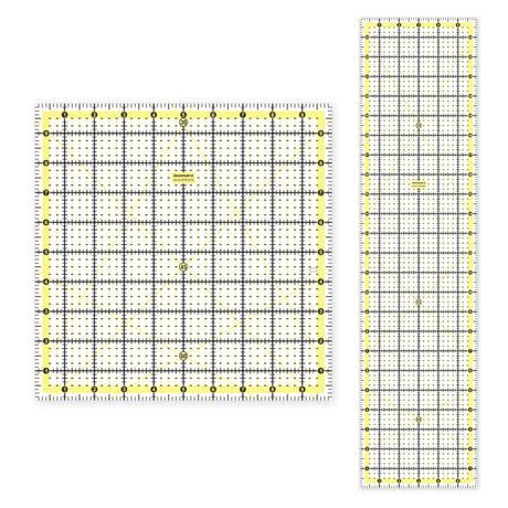 Isomars Quilting Ruler Set of 2 | 10 x 10 & 6 x 24 Inch Acrylic - Isomars