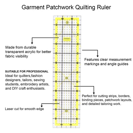 Isomars Quilting Ruler Set of 2 | 3" x 12" & 4.5" x 4.5" - Isomars
