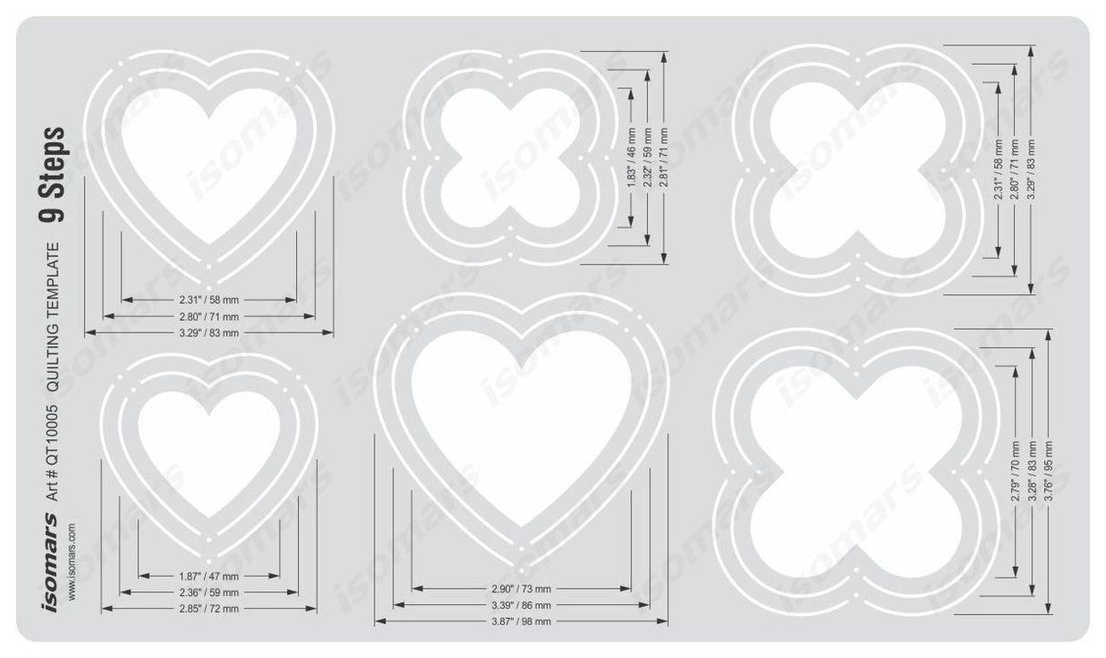 Isomars Quilting Template 9 Steps - Isomars