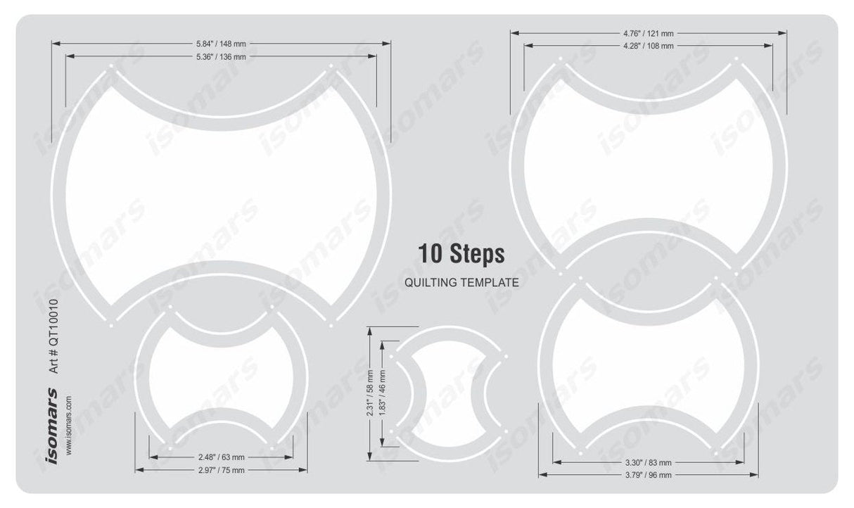 Isomars Quilting Template for Patchwork & Sewing 10 Steps - Isomars