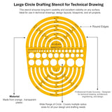 Isomars Radius Master Circle Template, Large Circle and Semi Circle Arc Drafting Stencil with Multiple Radius Measurements for Architects, Engineers, Designers, Technical Drawing & Blueprint Planning - Isomars