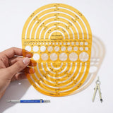 Isomars Radius Master Circle Template, Large Circle and Semi Circle Arc Drafting Stencil with Multiple Radius Measurements for Architects, Engineers, Designers, Technical Drawing & Blueprint Planning - Isomars