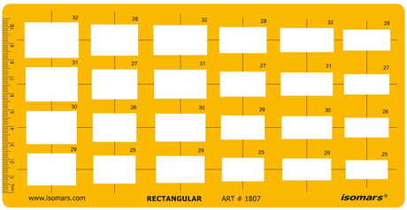 Isomars Rectangular Template Drawing Stencil | Precision Rectangle Drafting Template with Multiple Sizes | Geometric Drawing Tool for Architects, Engineers, Designers, Artists & Students - Isomars