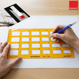 Isomars Rectangular Template Drawing Stencil | Precision Rectangle Drafting Template with Multiple Sizes | Geometric Drawing Tool for Architects, Engineers, Designers, Artists & Students - Isomars