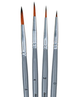 Isomars Round Paint Brush Set of 4 - Taklon Hair, Sizes 0, 2, 4, 6 - Isomars