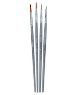 Isomars Round Paint Brush Set of 4 - Taklon Hair, Sizes 0, 2, 4, 6 - Isomars