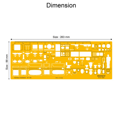 Isomars Sanitary Installation Template 1:50 Scale – Art 1895 - Isomars