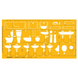 Isomars Sanitary Template II 1:20 Scale (Art 1875) | Architectural Plumbing & Bathroom Fixture Drafting Stencil for Wash Basin, WC, Bathtub, Sink & Sanitary Layout Design - Isomars