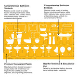 Isomars Sanitary Template II 1:20 Scale (Art 1875) | Architectural Plumbing & Bathroom Fixture Drafting Stencil for Wash Basin, WC, Bathtub, Sink & Sanitary Layout Design - Isomars