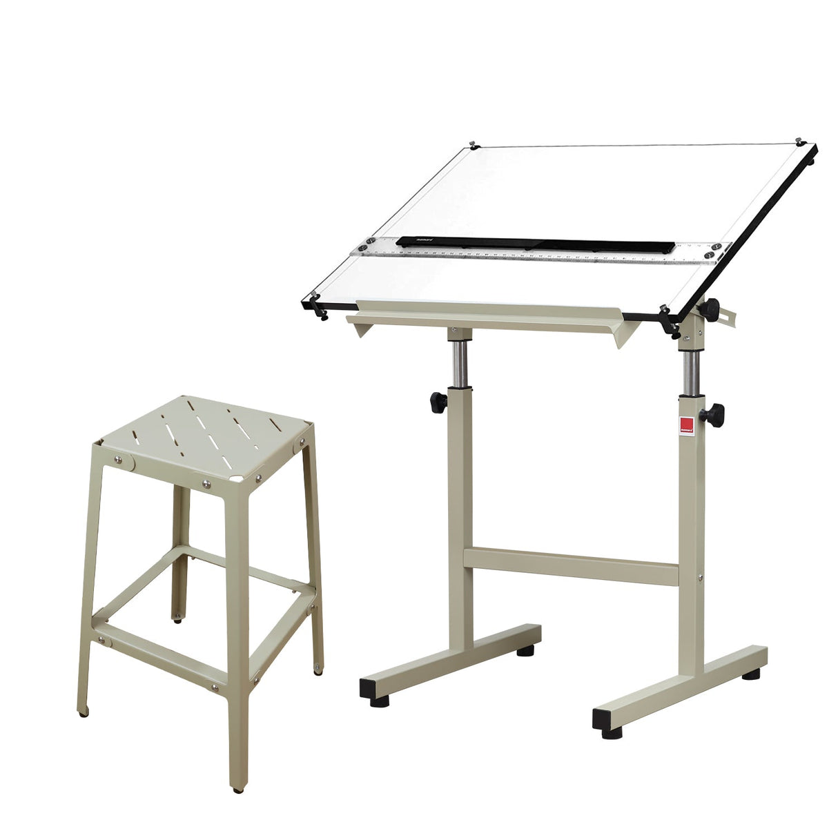 Isomars Scholar A1 Drafting Table with Parallel Scale and Metal Stool