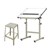 Isomars Scholar A1 Drafting Table with Parallel Scale and Metal Stool