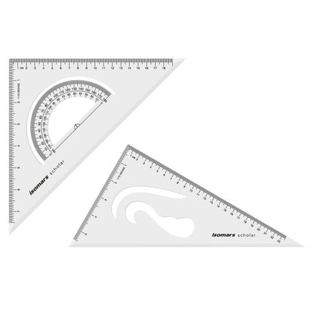 Isomars Scholar Set Squares – Set of 2 (10"x12") Drafting Tools for Students, Architects, Engineers & Designers - Isomars