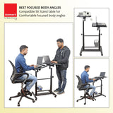Isomars Sit &Stand 360° 2 Platforms Laptop & Projector User Table Multipurpose Angle Height & 360° Rotation Adjustable Both Side 2 Engineered Wood Board 20" / 50.8 cm x 14" / 35..5 cm (Black) - Isomars