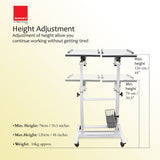 Isomars Sit &Stand 360° 2 Platforms Laptop & Projector User Table Multipurpose Angle Height & 360° Rotation Adjustable Both Side 2 Engineered Wood Board 20" / 50.8 cm x 14" / 35..5 cm (White) - Isomars