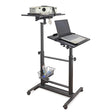 Isomars Sit &Stand 360° 2 Platforms Laptop & Projector User Table Multipurpose Angle Height & 360° Rotation Adjustable Both Side 2 Engineered Wood Board 20" / 50.8 cm x 14" / 35..5 cm (Black) - Isomars