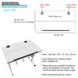 Isomars Sit/Stand Multipurpose Adjustable Table Professional Computer Workstation Extra Long Table top Dedicated Space for CPU Comes with Wheels & Floor Adjusters(36" X 12"/92cm X 30CM Wide White) - Isomars