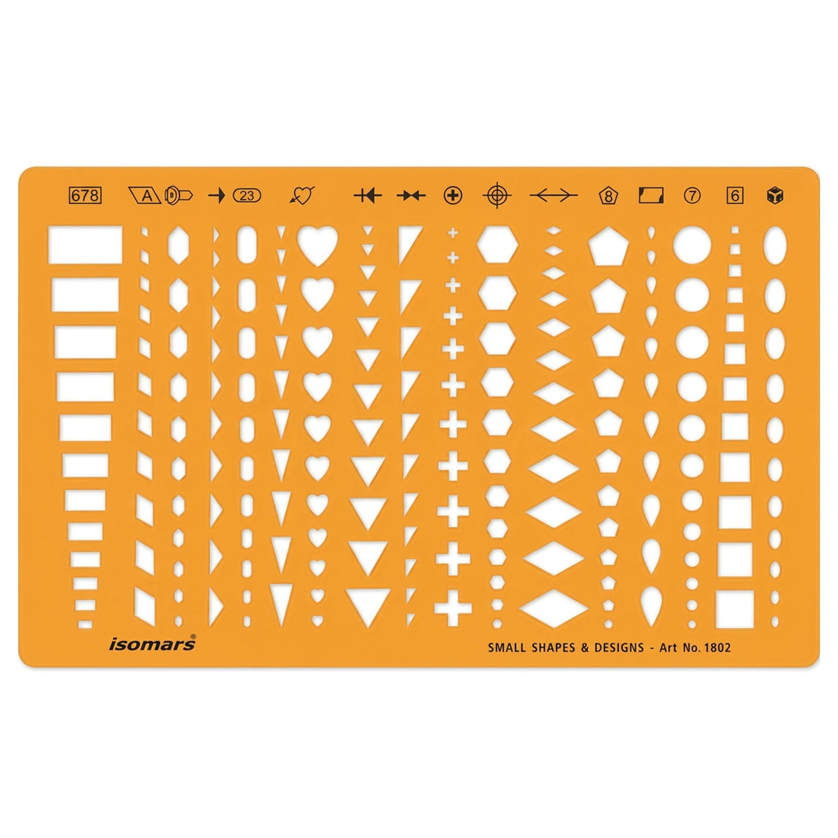 Isomars Small Shapes & Designs Drawing Template | Geometric Shapes Drafting Stencil for Art, Craft, Technical Drawing, Architecture, Fashion Design, Engineering & School Projects - Isomars