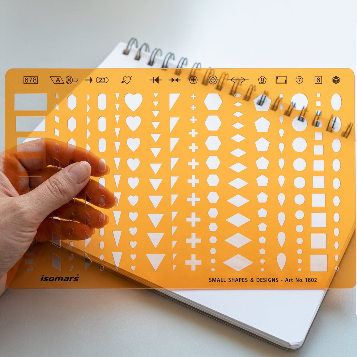 Isomars Small Shapes & Designs Drawing Template | Geometric Shapes Drafting Stencil for Art, Craft, Technical Drawing, Architecture, Fashion Design, Engineering & School Projects - Isomars