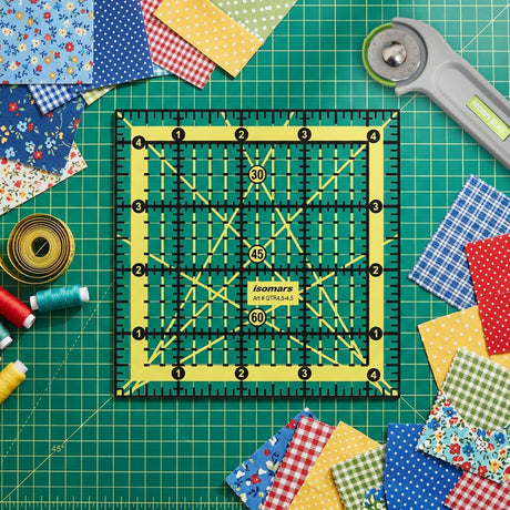 Isomars Square Patchwork Quilt Ruler 4.5 x 4.5 Inch | Acrylic - Isomars