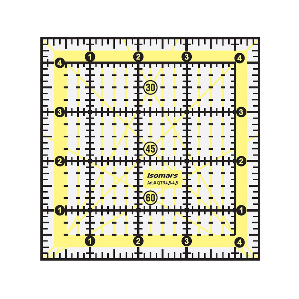 Isomars Square Patchwork Quilt Ruler 4.5 x 4.5 Inch | Acrylic - Isomars