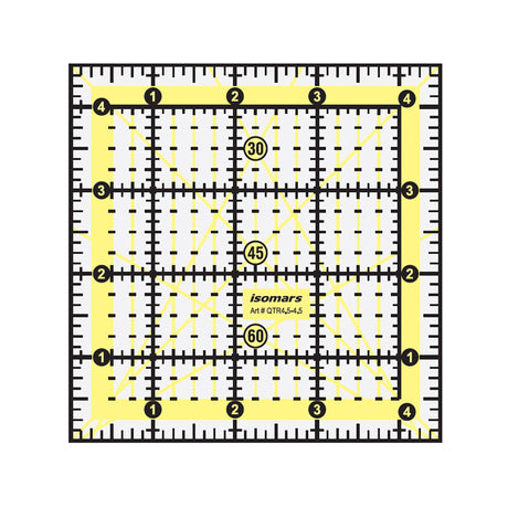 Isomars Square Patchwork Quilt Ruler 4.5 x 4.5 Inch | Acrylic - Isomars