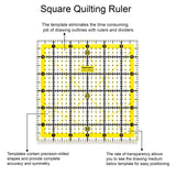 Isomars Square Quilting Ruler 6 x 6 Inch | 3mm Clear Acrylic - Isomars