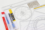 Isomars Student Drafting Kit – 7-Piece Engineering Drawing Set with Compass, Scale, Set Squares, Protractor & Protective Carry Pouch – Ideal for Architecture & Engineering Students - Isomars