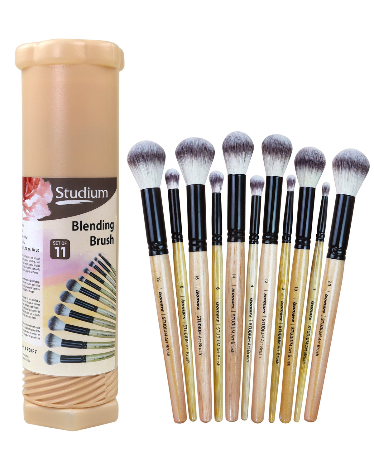 Isomars Studium Blending Brush Set of 11 with Brush Holder - Isomars