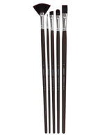Isomars Studium Extra Long Handle Artist Brush Set of 5 for Acrylic, Watercolor & Oil Painting - Isomars