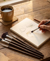 Isomars Studium Extra Long Handle Artist Brush Set of 5 for Acrylic, Watercolor & Oil Painting - Isomars