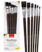 Isomars Studium Extra Long Handle Flat Paint Brush Set of 6 for Acrylic, Watercolor & Oil Painting - Isomars