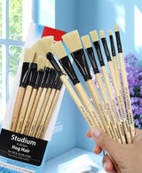 Isomars Studium Imitation Hog Hair Paint Brush Set of 8 - Isomars