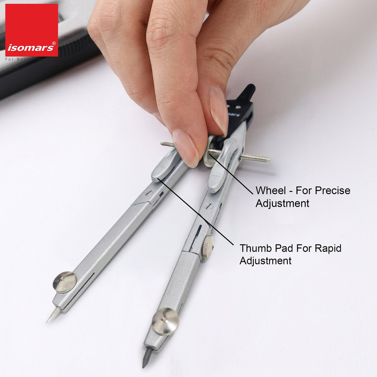 Isomars Technical Compass Set Rapid Adjustment for Drafting - Isomars