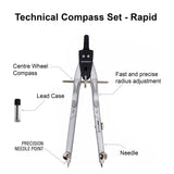 Isomars Technical Compass Set Rapid Adjustment for Drafting - Isomars