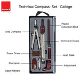 Isomars Technical Compass Set | Set of 8 Items | For Engineers and Architects - Isomars