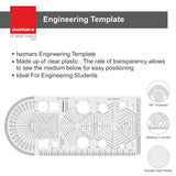 Isomars Technical Drawing And Drafting Kit - Includes Drawing Board Drafting Board - A2 - Size 18.5"x25" Engg. Template, Pencil, Compass Set, Mini Drafter, Set Square Pro-Circle And Rolling Ruler - Isomars