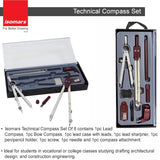Isomars Technical Drawing And Drafting Kit - Includes Drawing Board Drafting Board - A2 - Size 18.5"x25" Engg. Template, Pencil, Compass Set, Mini Drafter, Set Square Pro-Circle And Rolling Ruler - Isomars