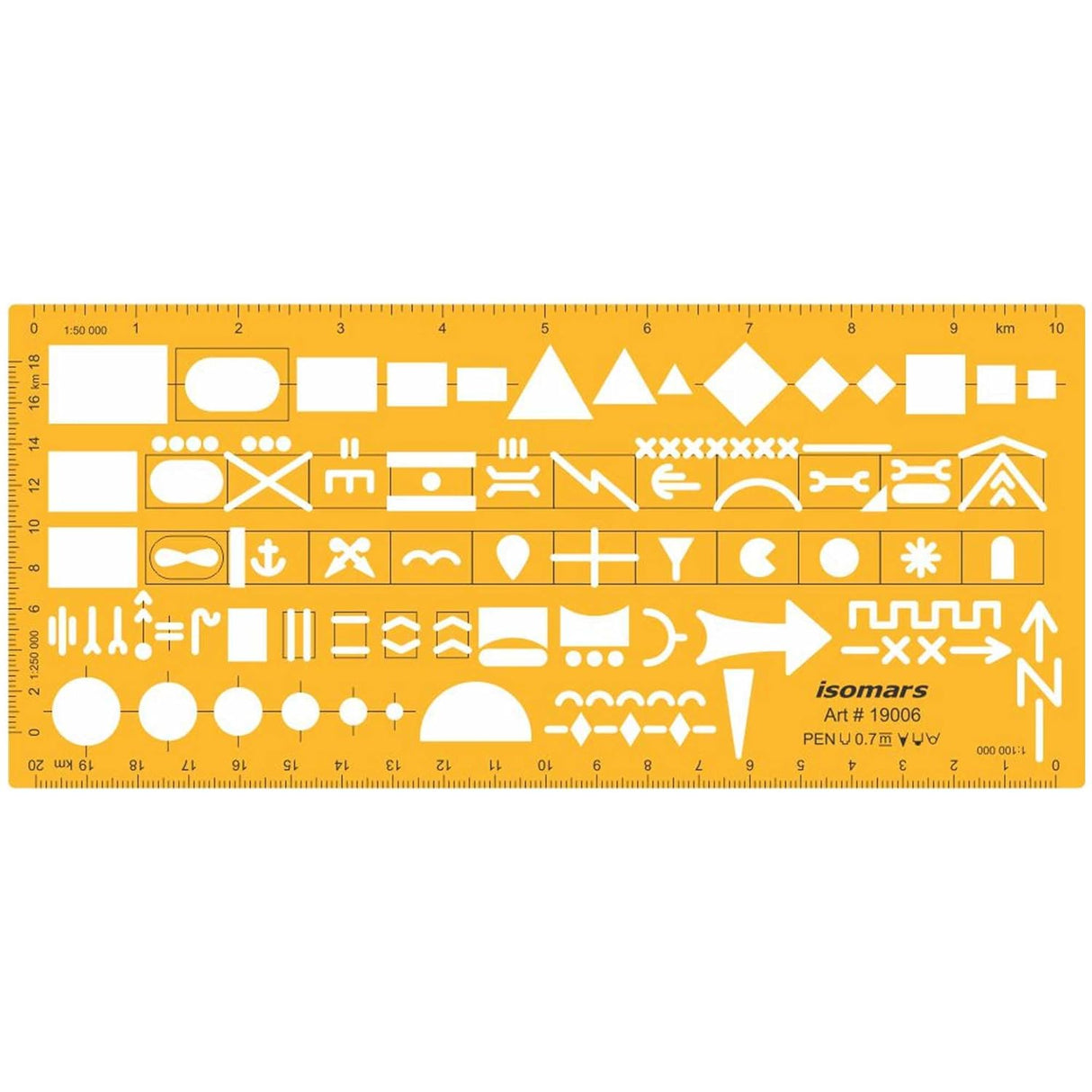 Isomars Technical Drawing Template, Military Symbols and Mapping Stencil - Isomars